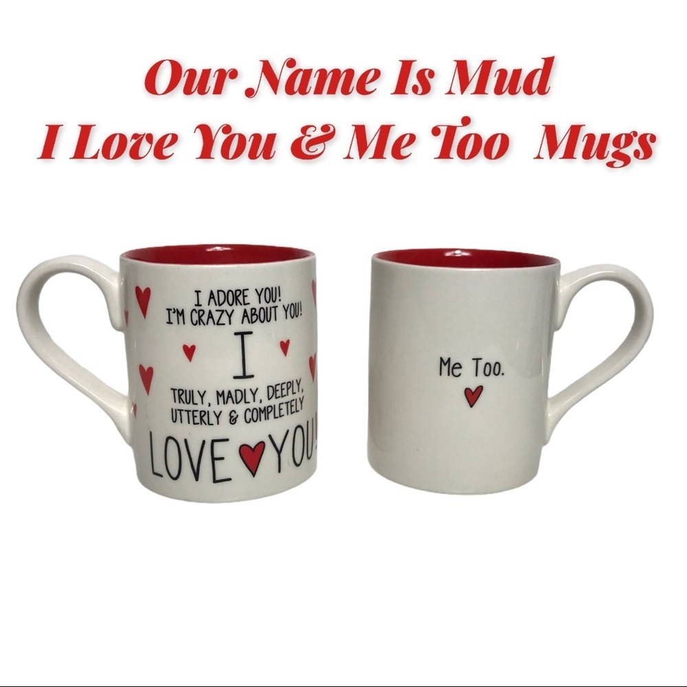 Our Name Is Mud “I Love You” Set of 2 Mugs